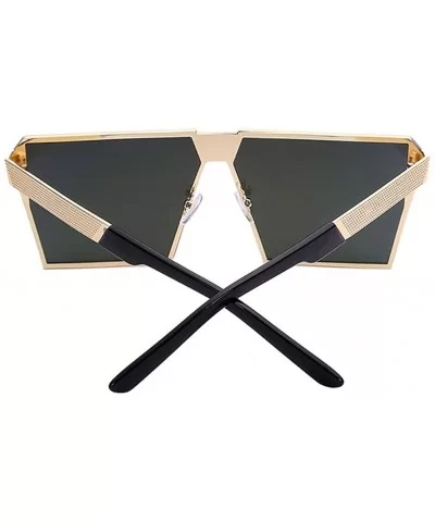 Oversized Square Metal Sunglasses Mirrored Color reflective lens Aviator Sunglasses UV400 - Purple - CU18SM82W0U $9.94 Square