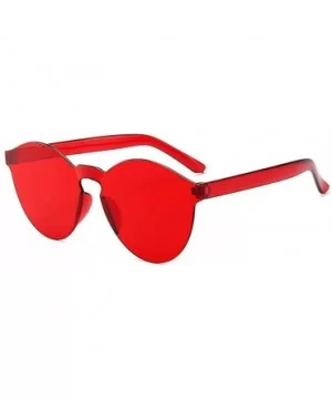 Unisex Fashion Candy Colors Round Outdoor Sunglasses Sunglasses - Red - CT199S6XODW $15.28 Round