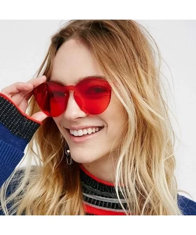 Unisex Fashion Candy Colors Round Outdoor Sunglasses Sunglasses - Red - CT199S6XODW $15.28 Round