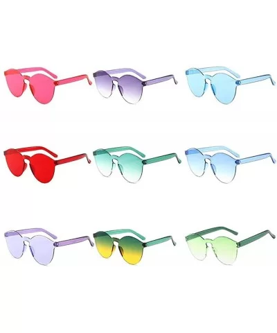 Unisex Fashion Candy Colors Round Outdoor Sunglasses Sunglasses - Red - CT199S6XODW $15.28 Round