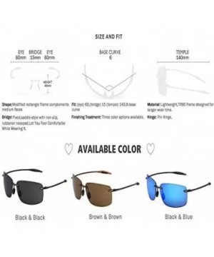 Classic Sports Sunglasses Men Women Male Driving Golf Rectangle Rimless Ultralight Frame Sun Glasses UV400 - CE18Y7DN2WX $19....