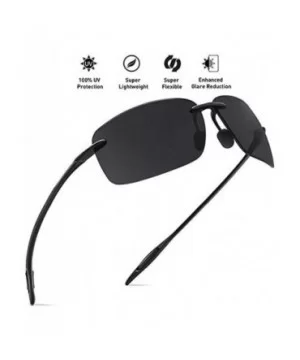 Classic Sports Sunglasses Men Women Male Driving Golf Rectangle Rimless Ultralight Frame Sun Glasses UV400 - CE18Y7DN2WX $19....