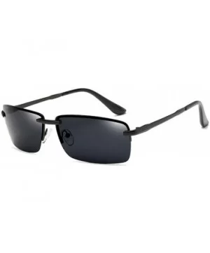 Men's Rectangular Frameless Polarized Sunglasses UV400 Y8905 C1BOX - Y8905 C2box - C718XDWWO3D $10.48 Rectangular