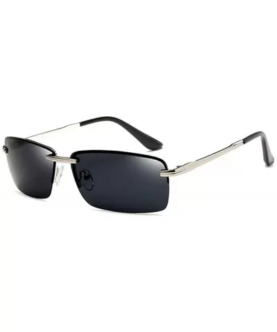 Men's Rectangular Frameless Polarized Sunglasses UV400 Y8905 C1BOX - Y8905 C2box - C718XDWWO3D $10.48 Rectangular