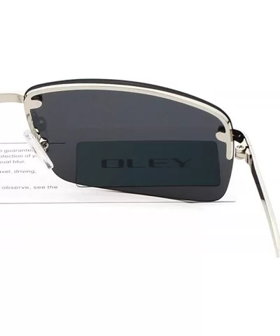 Men's Rectangular Frameless Polarized Sunglasses UV400 Y8905 C1BOX - Y8905 C2box - C718XDWWO3D $10.48 Rectangular