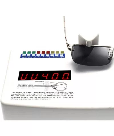 Men's Rectangular Frameless Polarized Sunglasses UV400 Y8905 C1BOX - Y8905 C2box - C718XDWWO3D $10.48 Rectangular