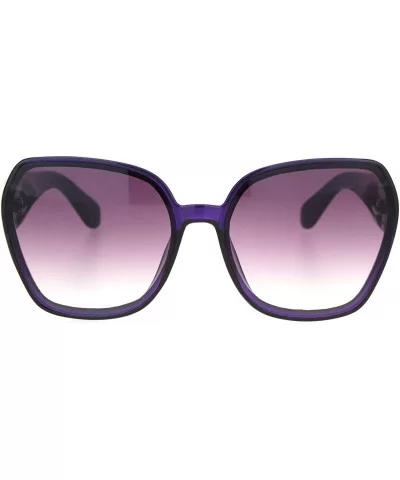 Womens Classy Designer Fashion Plastic Squared Butterfly Sunglasses - Purple - CC18OGDSH70 $6.67 Butterfly