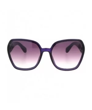 Womens Classy Designer Fashion Plastic Squared Butterfly Sunglasses - Purple - CC18OGDSH70 $6.67 Butterfly