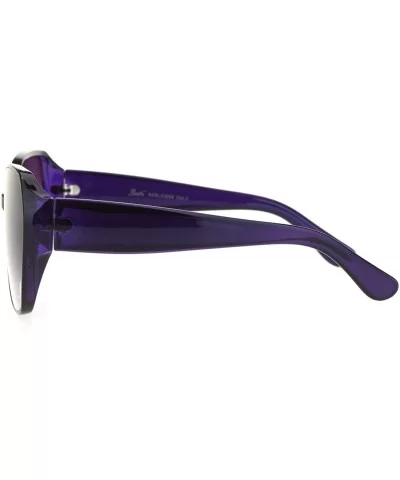 Womens Classy Designer Fashion Plastic Squared Butterfly Sunglasses - Purple - CC18OGDSH70 $6.67 Butterfly