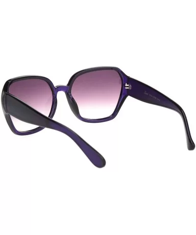 Womens Classy Designer Fashion Plastic Squared Butterfly Sunglasses - Purple - CC18OGDSH70 $6.67 Butterfly