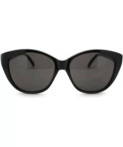 Women's Simple Classy Sunglasses Oval Round Butterfly Frame - Black - C511P9CJZVB $5.68 Round