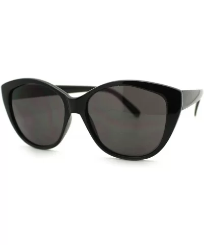 Women's Simple Classy Sunglasses Oval Round Butterfly Frame - Black - C511P9CJZVB $5.68 Round