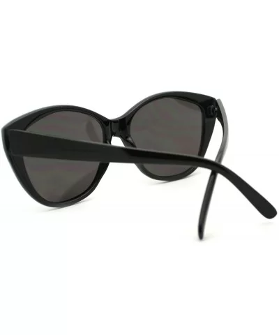 Women's Simple Classy Sunglasses Oval Round Butterfly Frame - Black - C511P9CJZVB $5.68 Round