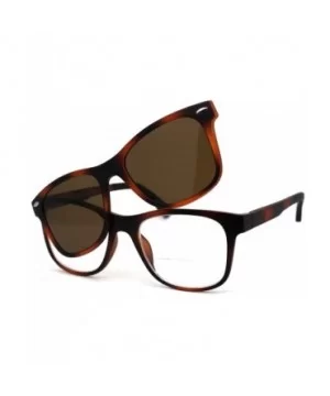 Polarized Magnetic Clip On Shade Sunglasses Bifocal Reading Glasses - Tortoise Brown - C618ICAEWHZ $14.18 Rectangular