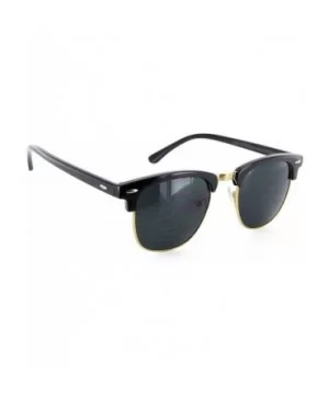 Men Women Sunglasses Half Frame Semi-Rimless Retro Classic Fashion - Black/Gold - CO12O1WE66R $5.40 Semi-rimless