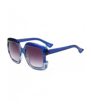 Sunglasses Oversized Rectangular Frame Women's Fashion Sun Resin frame - Blue - CI18DWDCXE7 $8.76 Rectangular