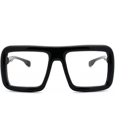 Runway Heavy Plastic Frame Rectangular Geeky Optical Eye Glasses - Black - CP11YSKSGSN $7.12 Rectangular