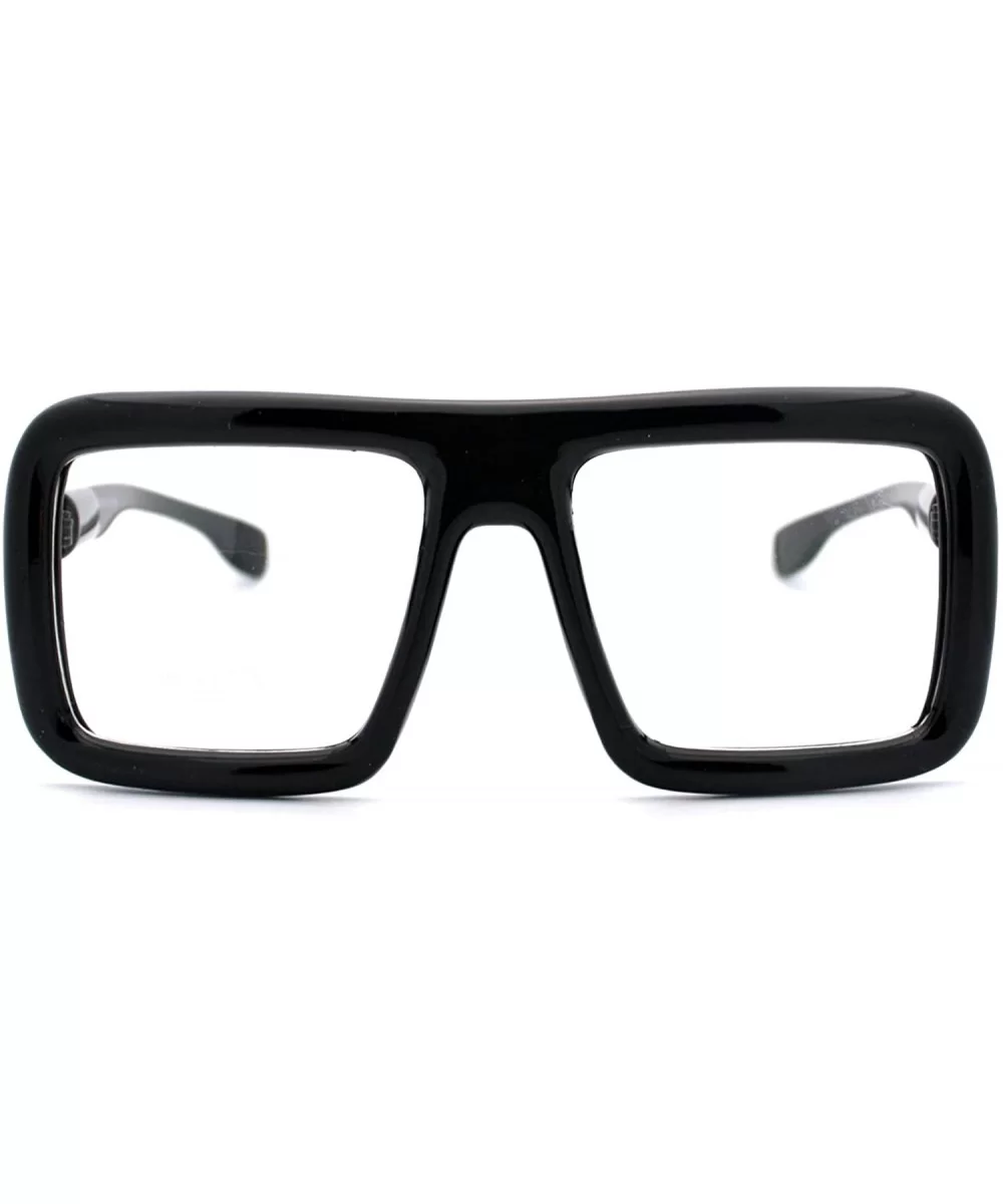 Runway Heavy Plastic Frame Rectangular Geeky Optical Eye Glasses - Black - CP11YSKSGSN $7.12 Rectangular