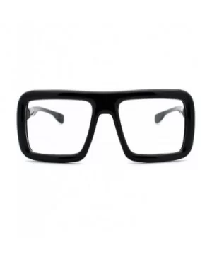 Runway Heavy Plastic Frame Rectangular Geeky Optical Eye Glasses - Black - CP11YSKSGSN $7.12 Rectangular