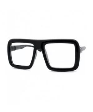 Runway Heavy Plastic Frame Rectangular Geeky Optical Eye Glasses - Black - CP11YSKSGSN $7.12 Rectangular