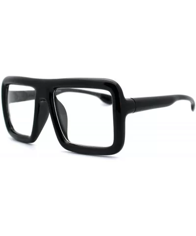 Runway Heavy Plastic Frame Rectangular Geeky Optical Eye Glasses - Black - CP11YSKSGSN $7.12 Rectangular