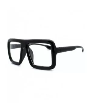 Runway Heavy Plastic Frame Rectangular Geeky Optical Eye Glasses - Black - CP11YSKSGSN $7.12 Rectangular