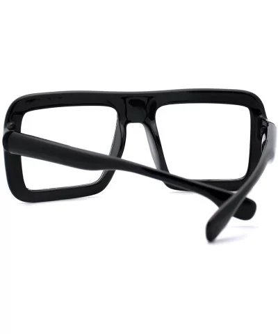 Runway Heavy Plastic Frame Rectangular Geeky Optical Eye Glasses - Black - CP11YSKSGSN $7.12 Rectangular