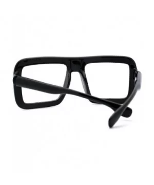 Runway Heavy Plastic Frame Rectangular Geeky Optical Eye Glasses - Black - CP11YSKSGSN $7.12 Rectangular