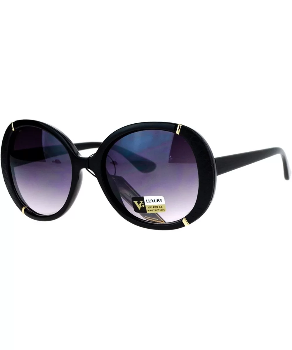 VG Occhiali Sunglasses Womens Round Designer Style Shades UV 400 - Black Black - CP1877OYN72 $8.50 Round