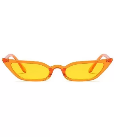 Fashion Rectangular Cat Eye Sunglasses Translucent Women Steampunk Fashion Shades - Yellow - CS180AY083S $5.99 Goggle