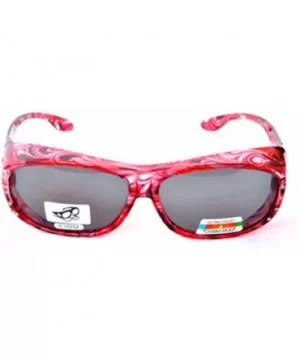 Polarized Rhinestone Wear Over Sunglasses - Size Large - Oval Rectangular Fit Over Lens Cover Sunglasses - Red - CF12GZDKJ1H ...