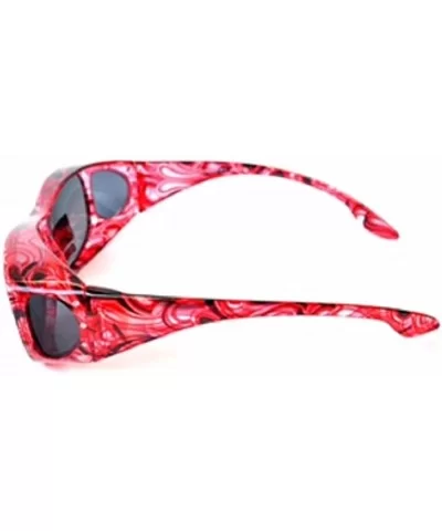 Polarized Rhinestone Wear Over Sunglasses - Size Large - Oval Rectangular Fit Over Lens Cover Sunglasses - Red - CF12GZDKJ1H ...