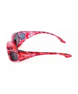 Polarized Rhinestone Wear Over Sunglasses - Size Large - Oval Rectangular Fit Over Lens Cover Sunglasses - Red - CF12GZDKJ1H ...