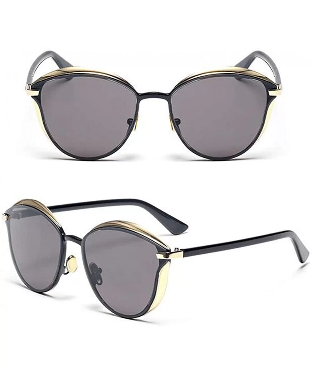 Retro Vintage Men Women Round Mirror Sunglasses Eyewear Outdoor Driving Goggles - Black Frame/Black - CI12KCV95MH $8.60 Goggle