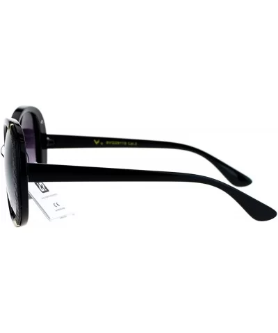 VG Occhiali Sunglasses Womens Round Designer Style Shades UV 400 - Black Black - CP1877OYN72 $8.50 Round