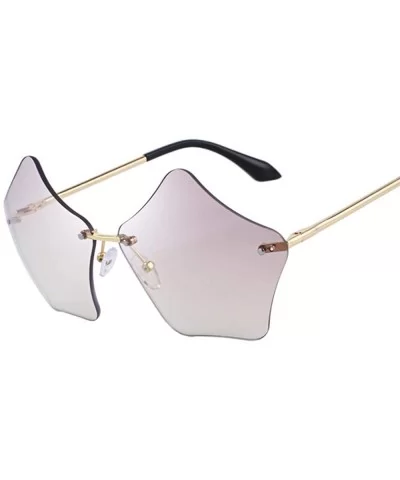 DESIGN Women Rimless Sunglasses Gradient Lens UV400 Protection S6173 C08 Brown - C03 Blue - C718YQWERUN $10.55 Rimless