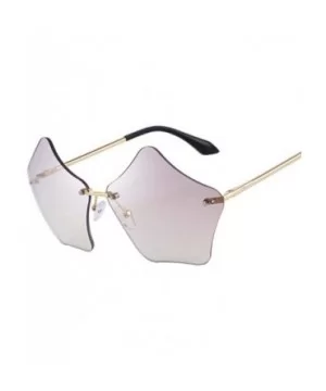 DESIGN Women Rimless Sunglasses Gradient Lens UV400 Protection S6173 C08 Brown - C03 Blue - C718YQWERUN $10.55 Rimless