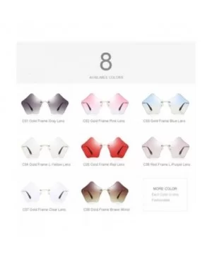 DESIGN Women Rimless Sunglasses Gradient Lens UV400 Protection S6173 C08 Brown - C03 Blue - C718YQWERUN $10.55 Rimless