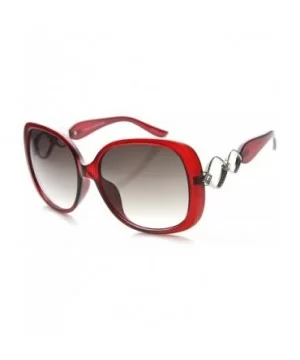 Women's Oversize Decorative Metal Detail Butterfly Sunglasses 60mm - Red-silver / Lavender - CT126OMSGD7 $5.42 Butterfly