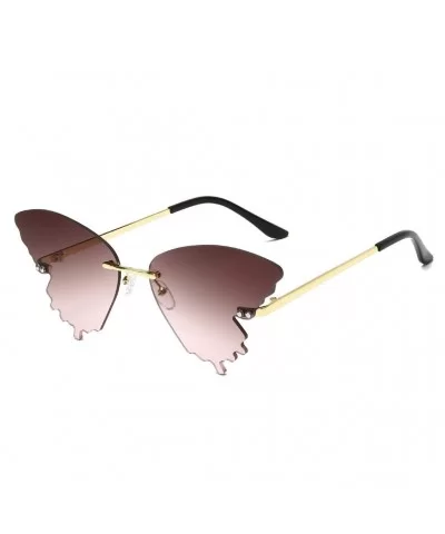 Sunglasses - Summer New Butterfly Sunglasses Gradient Butterfly Shape Frame - D - CH19063YEUN $5.38 Wrap