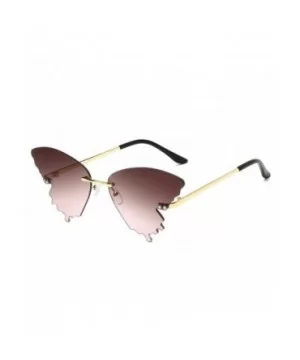 Sunglasses - Summer New Butterfly Sunglasses Gradient Butterfly Shape Frame - D - CH19063YEUN $5.38 Wrap