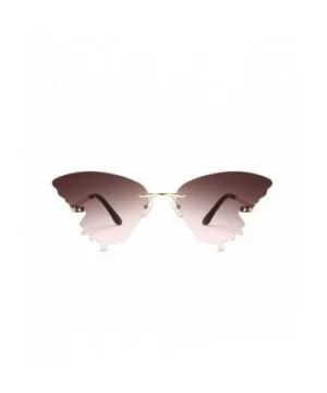 Sunglasses - Summer New Butterfly Sunglasses Gradient Butterfly Shape Frame - D - CH19063YEUN $5.38 Wrap