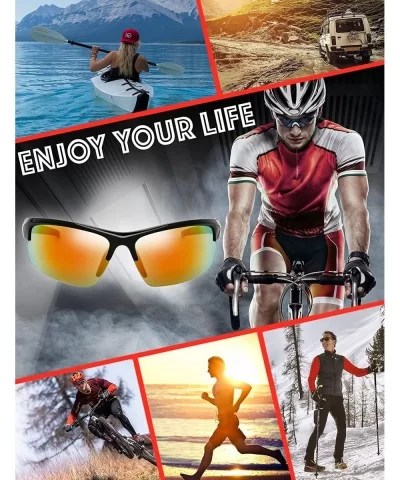 Designer Fashion Sports Sunglasses for Baseball Cycling Fishing Golf Superlight Frame - S501-shiny Black - CN18EM53580 $9.77 ...