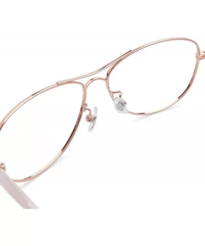 Fashion Aviator Metal Oversized Clear Lens Eyeglasses (Gold) - CS18Q97GOU4 $13.52 Aviator