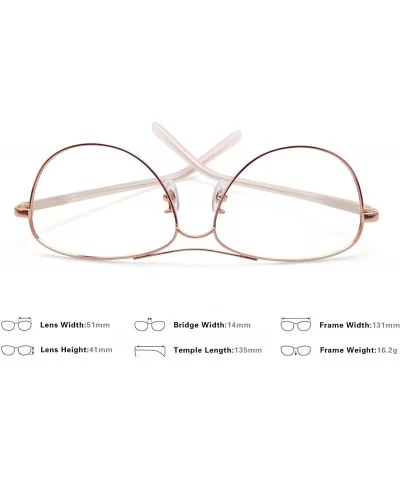 Fashion Aviator Metal Oversized Clear Lens Eyeglasses (Gold) - CS18Q97GOU4 $13.52 Aviator