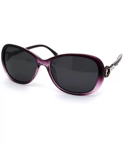 Polarized Womens Rhinestone Jewel Hinge Diva Sunglasses - Purple Black - CV18ZMEWKLT $8.81 Butterfly