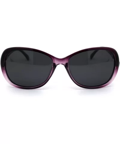 Polarized Womens Rhinestone Jewel Hinge Diva Sunglasses - Purple Black - CV18ZMEWKLT $8.81 Butterfly