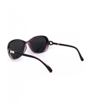 Polarized Womens Rhinestone Jewel Hinge Diva Sunglasses - Purple Black - CV18ZMEWKLT $8.81 Butterfly