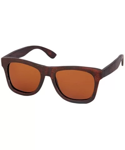 Bamboo wood sunglasses custom wholesale dumu black brown frame polarizing coating - Black - CC18XG2R3S2 $19.14 Goggle