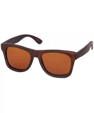 Bamboo wood sunglasses custom wholesale dumu black brown frame polarizing coating - Black - CC18XG2R3S2 $19.14 Goggle